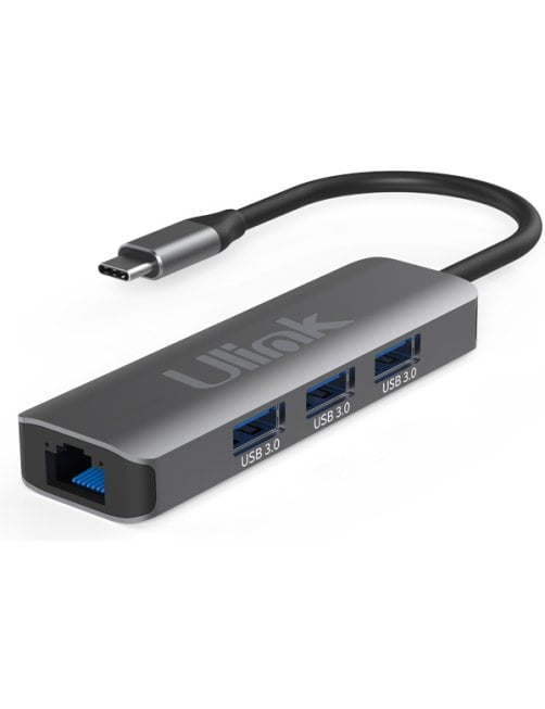Adaptador multipuerto USB 4 en 1 , USB3.0*3, LAN 10/100/1000*1 / UL-ADC403G