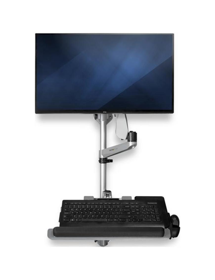 Brazo articulado con plataforma para monitor y teclado