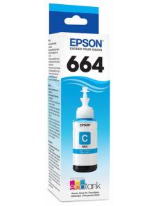 Epson T664 - Cián - original - recarga de tinta - para Epson L380, L386, L395, L495; EcoTank ET-2600, 2650, L1455, L396, L606, L