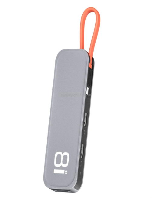 Adaptador-HUB-de-extension-multifuncional-ROCK-TR03-8-en-1-tipo-C-USB-C-a-HDMI-gris-PC7452H