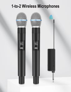 Microfonos-inalambricos-PULUZ-1-a-2-con-pantalla-LED-transmisor-de-635-mm-negro-PU644B