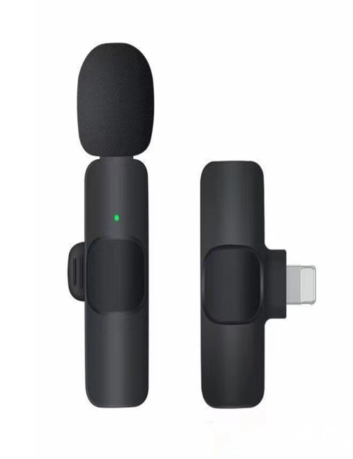 Mini micrófono en vivo con cancelación de ruido y sincronización automática con clip inalámbrico K9 con receptor de 8 pine