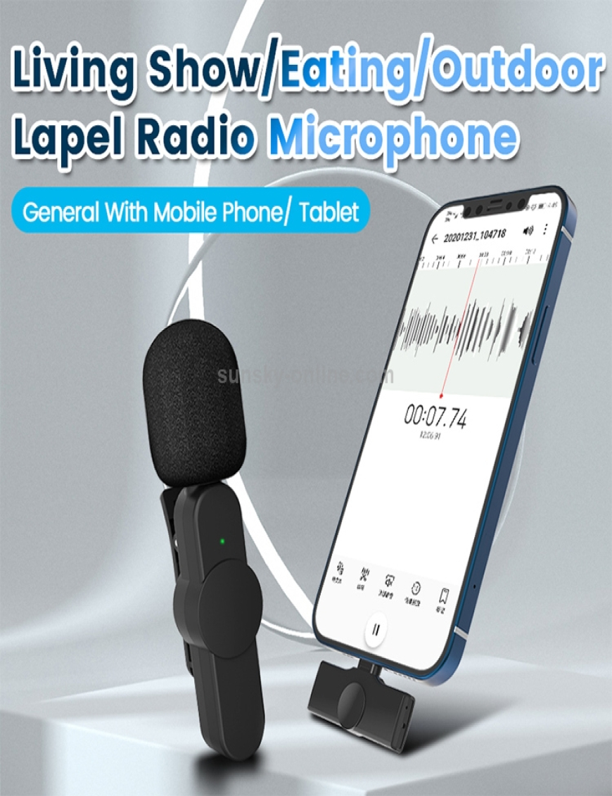Micrófono Lavalier inalámbrico para teléfono USB C, mini Plug-Play 2 p -  VIRTUAL MUEBLES