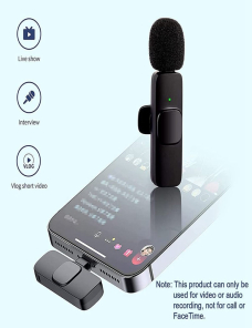 Micrófono K9 Inalámbrico 2 En 1 De Solapa Para iPhone O Tipo C