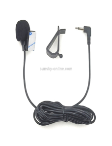 ZJ025MR Micrófono estéreo de solapa con clip adhesivo para coche GPS /  Bluetooth Audio DVD Micrófono externo, Longitud del c