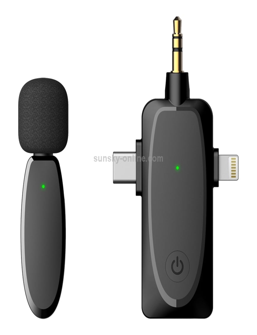 Micrófono Lavalier K11 para Android Tipo C Reducción automática de ruido de  65 pies Micrófono de radio transparente con clip para computadora portátil