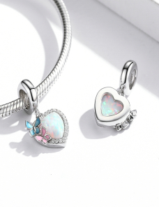 S925-Sterling-Silver-Butterfly-Heart-Colorido-Opal-Colgante-Bricolaje-Pulsera-Collar-Accesorios-EDA0024668