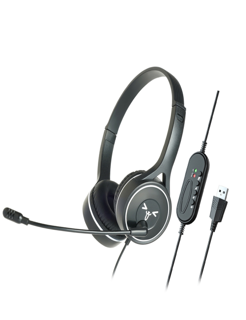 SOYTO SY-G30C Micrófono largo con cable Auriculares ergonómicos para juegos con cancelación de ruido, Interfaz: USB (Negro)