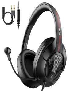 Eksa-E3D-Lightweight-Ajustable-Mic-Gaming-Auriculares-con-cable-Longitud-del-cable-2M-Negro-TBD0602154501A