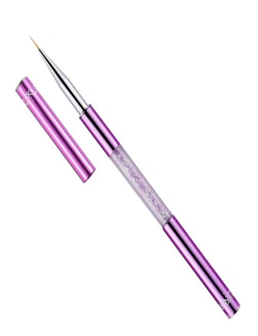 2 PCS Nail Art Drawing Drawing Purple Barra de broca Color de la pintura de la flor del cepillo de uñas con la cubierta de la 