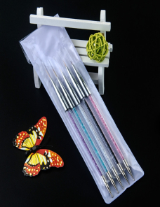 Nail Art Dotting Pen Acrílico Rhinestone Cristal UV Gel Pintura Manicura Herramienta Dibujo Liner Flor Cepillo Decoración