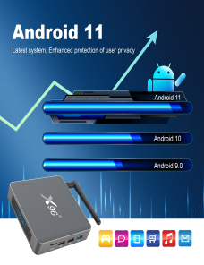 X96 X6 8K Smart TV Box Android 11.0 Media Player, RK3566 Quad Core Arm Cortex A55, RAM: 8GB, ROM: 64GB, Tipo de enchufe: ENPULT