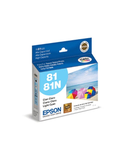 Epson 81 - Gran capacidad - cián claro - original - cartucho de tinta - para Stylus Photo 1410, R270, RX590 - Imagen 1