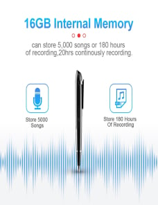 Q9 AI Intelligent High-Definición Reducción de ruido Grabación de la grabación Recorder Control de voz, Capacidad: 16GB (Ne