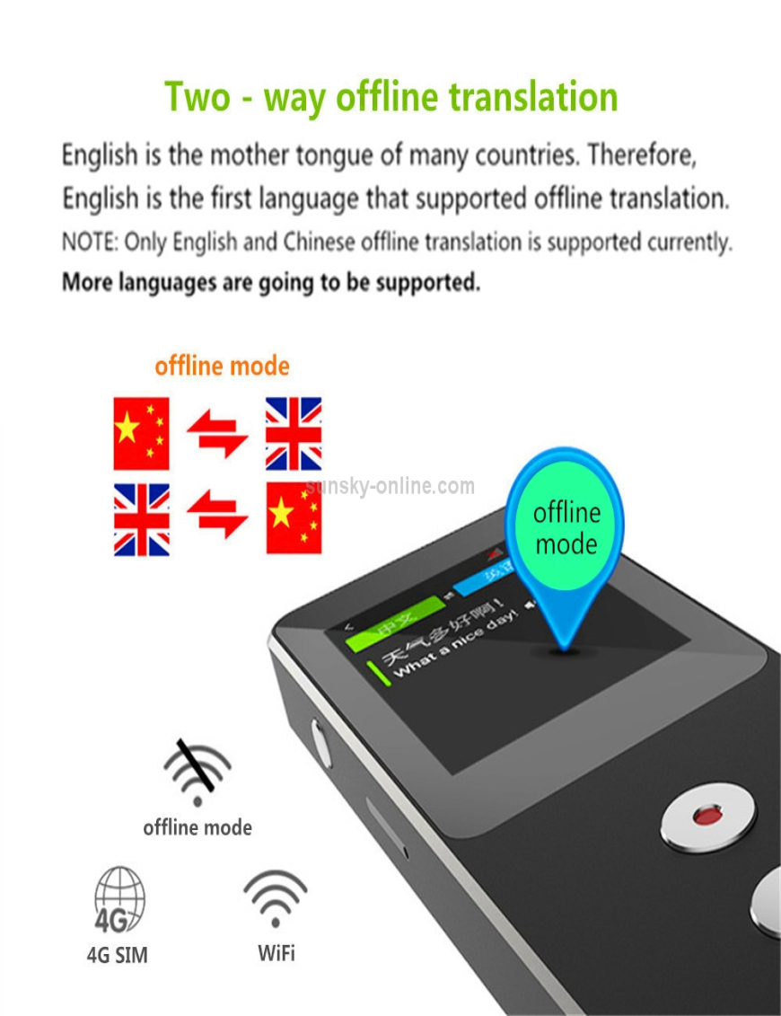 Traductor de voz inteligente portátil- 40 idiomas en tiempo real Traducir