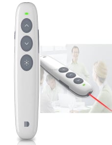 Doosl DSIT007 2.4GHz Recargable Powerpoint Presentation Wireless Cliker Control remoto Pen, distancia de control: 100 m (blanco