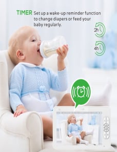 SM70 7 pulgadas 720 x 1080P Monitor inalámbrico para bebés Cámara Monitor de temperatura Audio de 2 vías Enchufe de EE. UU.