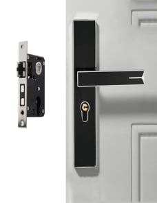 Silencio Cerradura de puerta interior de aleación de aluminio magnética fuerte Cerradura de manija de herrajes para dormitori