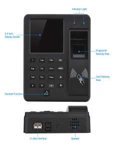 M10 Reconocimiento de tarjeta de identificación inteligente Control de acceso de huellas dactilares Máquina de asistencia tod