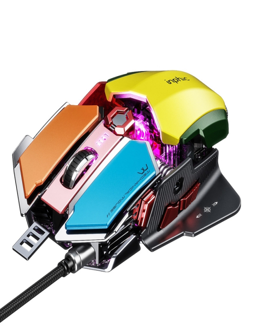 Inphic-PG6-9-teclas-Macro-Definicion-Gaming-USB-Luminous-Wired-Mouse-Longitud-del-cable-18-M-colorido-TBD0549468101B