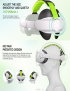 EasySMX Q20 para auriculares Oculus Quest 2 VR Correa para la cabeza ajustable con almohadillas para la cabeza adaptables (verd