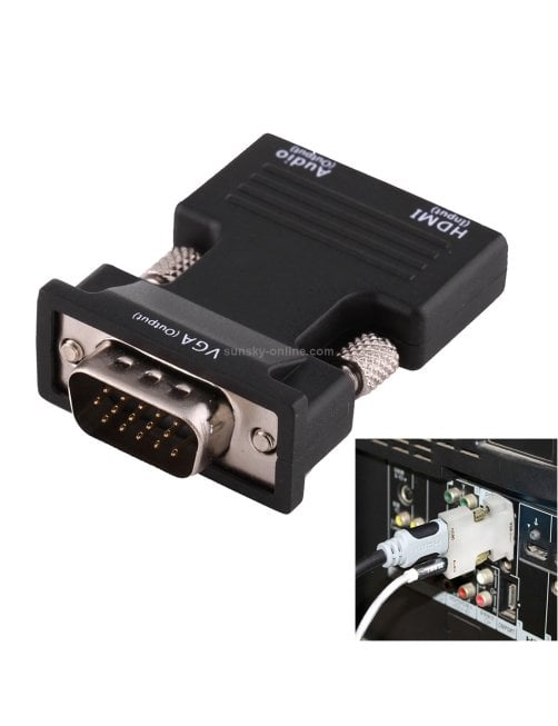 Convertidor HDMI hembra a VGA macho con adaptador de salida de audio