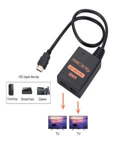 Divisor-de-video-HDMI-4K-HD-de-1-a-2-salidas-con-cable-PC4276