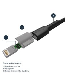 Cable 2m USB a Lightning MFi Negro - Imagen 3