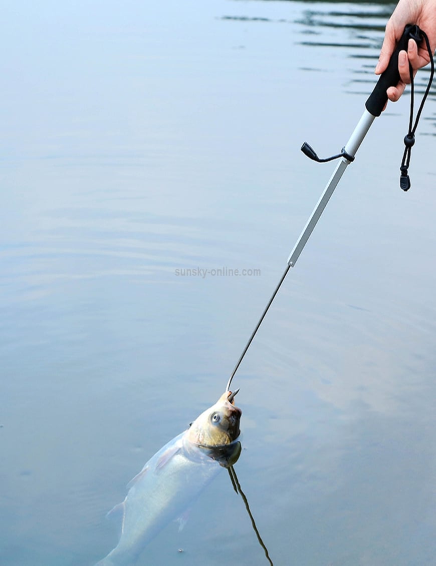 Gancho de lanza de pesca extensible profesional de 95 cm, garfio de  aterrizaje de pesca con cuerda
