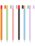 2 Juegos De Funda Protectora De Silicona Para Apple Pencil 2 + Tapa 2 Colores, Color: Rosa
