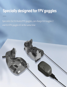 Para-DJI-Goggles-FPV-Goggles-V2-STARTRC-Tipo-C-USB-C-a-2-x-cable-de-alimentacion-de-CC-longitud-1-m-negro-DOP0603B