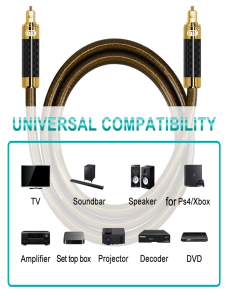 EMK GM/A8.0 Amplificador de cable de audio de fibra óptica digital Línea de fiebre chapada en oro de audio, longitud: 15 m (c