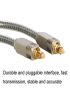 Cable de fibra óptica digital de audio EMK YL/B Cable de conexión de audio cuadrado a cuadrado, longitud: 1 m (gris transpare