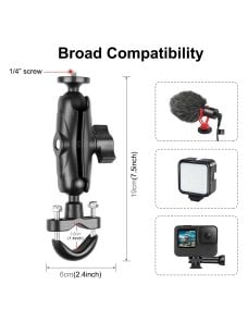 PULUZ-Motorcycle-Handlebar-Fixed-Mount-U-Bolt-Base-Holder-for-GoPro-and-Other-Action-CamerasBlack-PU701B