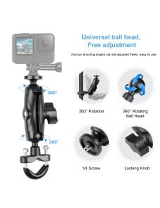 PULUZ-Motorcycle-Handlebar-Fixed-Mount-U-Bolt-Base-Holder-for-GoPro-and-Other-Action-CamerasBlack-PU701B