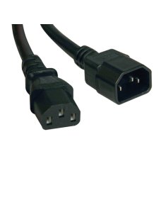 Tripp Lite 4ft Computer Power Cord Extension Cable C14 to C13 10A 18AWG 4' - Cable alargador de alimentación - IEC 60320 C14 a I