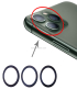Anillo de aro protector de metal con lente de cristal de cámara trasera de 3 piezas para iPhone 11 Pro y 11 Pro Max (verde)