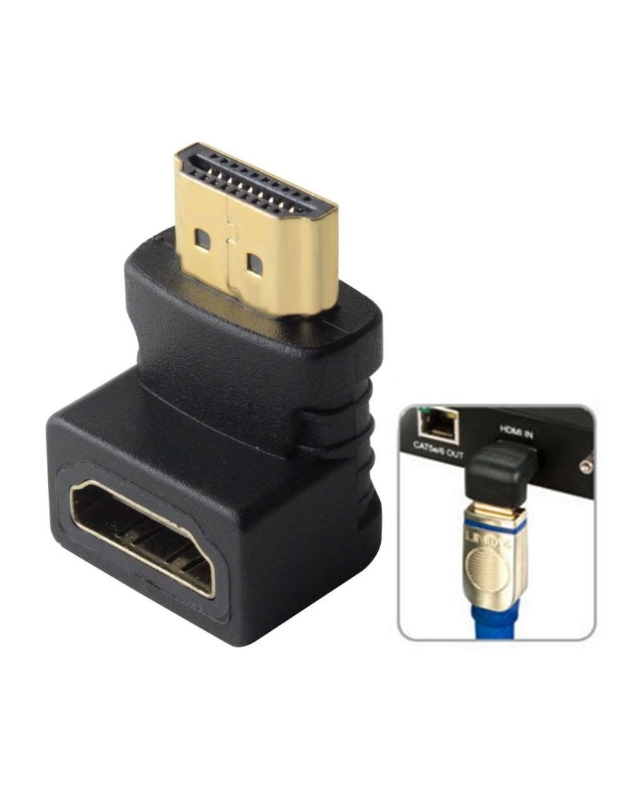 Adaptador HDMI 19Pin Male to HDMI 19Pin Female 90-degree Angle Adaptor