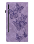 Para-Samsung-Galaxy-Tab-S9-Funda-para-tableta-de-cuero-con-patron-de-mariposa-en-relieve-purpura-EDA005273301A