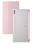 Para-Samsung-Galaxy-Tab-S9-Funda-para-tableta-de-cuero-acrilico-transparente-de-3-pliegues-rosa-EDA005853302G