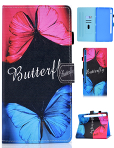 Para-Samsung-Galaxy-Tab-S8-x700-x706-Dibujo-de-colores-Caja-de-tableta-de-cuero-inteligente-amor-mariposa-EDA002727202A