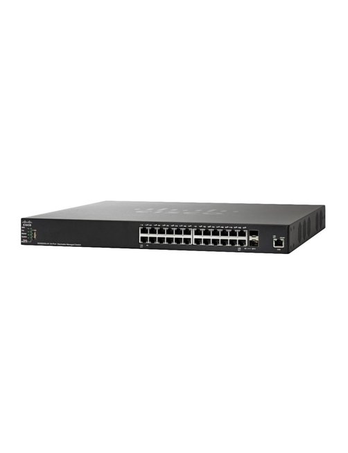 Cisco Small Business SG350X-24P - Conmutador - Gestionado - 24 x 10/100/1000 (PoE+) + 2 x combo 10 Gigabit SFP+ + 2 x 10 Gigabit