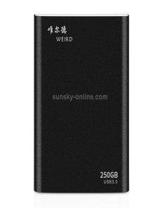 WEIRD 250GB 2.5 pulgadas USB 3.0 Transmisión de alta velocidad Carcasa de metal Unidad de disco duro móvil ultrafina y ligera