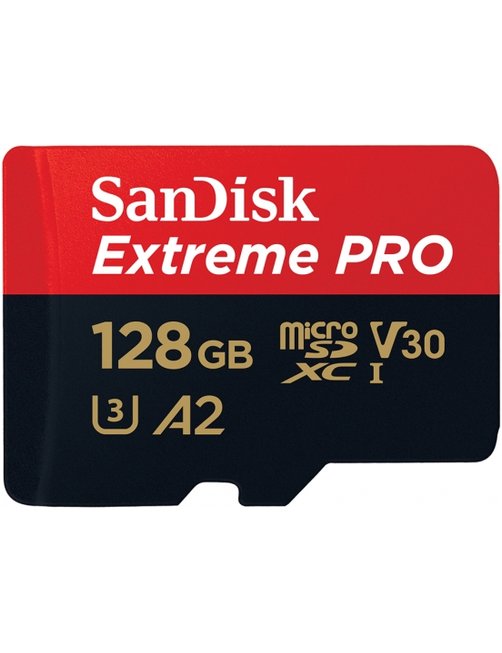 SanDisk Extreme Pro - Tarjeta de memoria flash - 128 GB - A2 / Video Class V30 / UHS-I U3 / Class10 - microSDXC UHS-I - Imagen 1