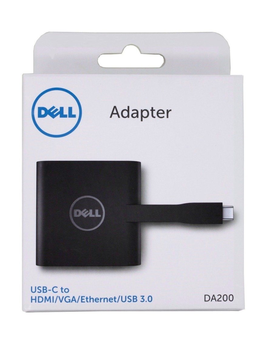 Docking Dell Adapter USB-C a HDMI/VGA/Ethernet/USB 3.0 DA200