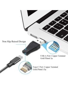 Adaptador de conector hembra USB 3.0 a USB-C / Tipo-C 3.1 hembra 