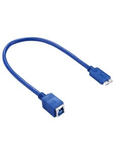 30cm USB 3.0 B hembra a Micro B Cable de conector macho para impresora / disco duro (Azul)
