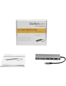 StarTech.com Adaptador Multipuertos con HDMI - 4K - Mac / Windows - Lector de Tarjetas SD - Hub USB C a USB 3.0 - 2x USB-A 1x US