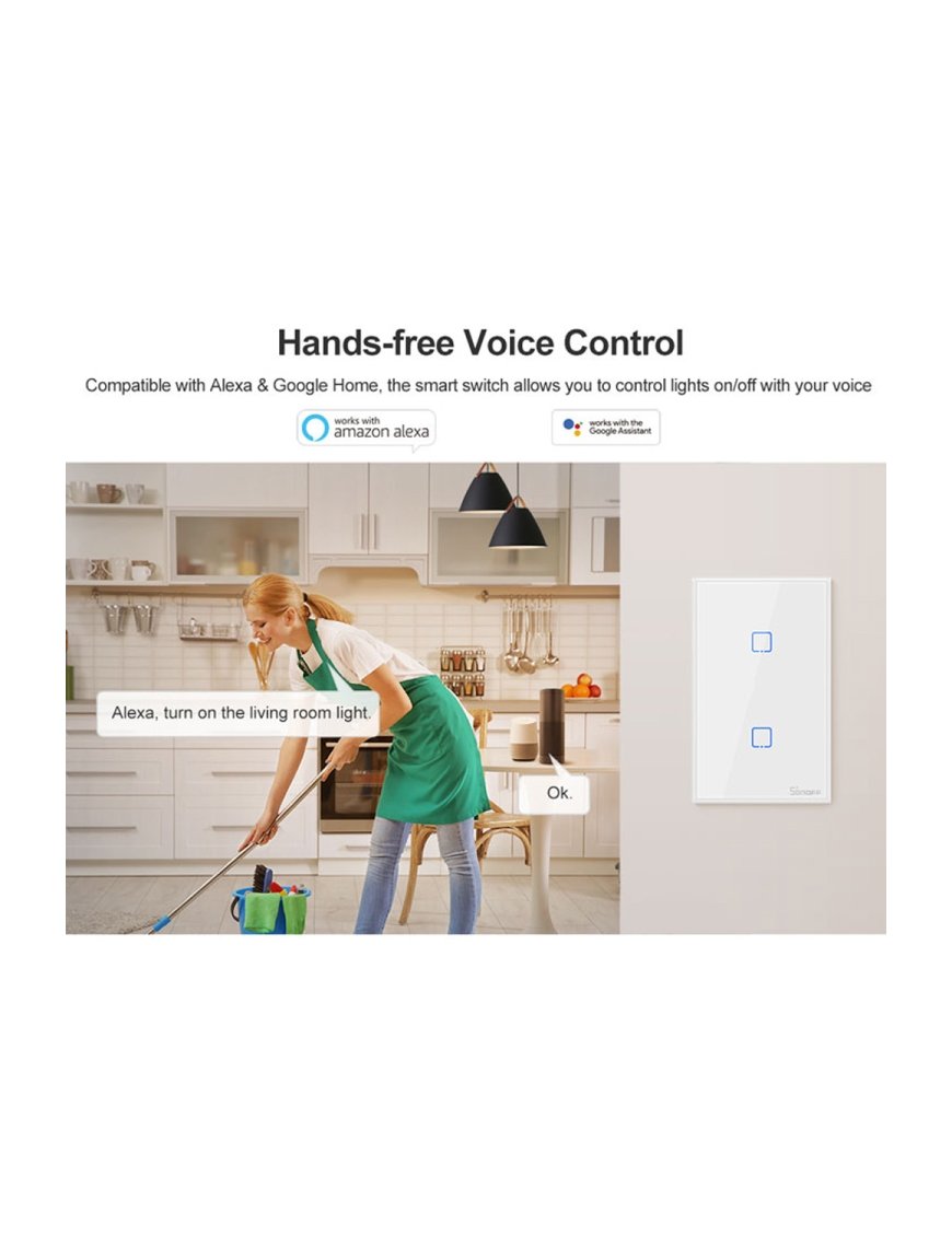 Interruptor Wifi RF Vhome Live LN Touch 3 Canales Compatible Con Google  Home y Alexa