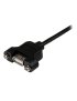 1 ft Panel Mount USB Cable A to A - F/M - Imagen 2